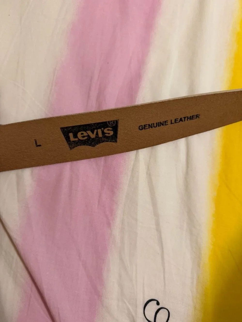 Levi's Women Sliding Loop Casual Leather Pant Belt Size L, Color Wheat
